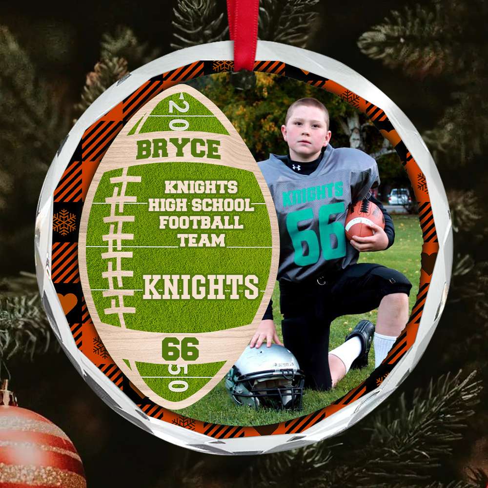 Personalized Football Player Christmas Ornament Ornament PopCulturePrints