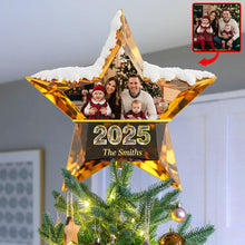 Load image into Gallery viewer, “Celebrate Togetherness” - Funny Holiday Christmas Tree Topper - Custom Photo Gift for Families and Friends Ornament PopCulturePrints
