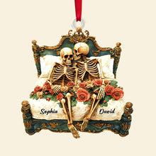 Load image into Gallery viewer, Custom Skull Couple Ornament with Names - Unique Valentine’s Day Gifts Ornament PopCulturePrints
