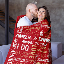 Load image into Gallery viewer, Personalized Soulmate Blanket for Couples - Custom Couple Gift Blanket PopCulturePrints
