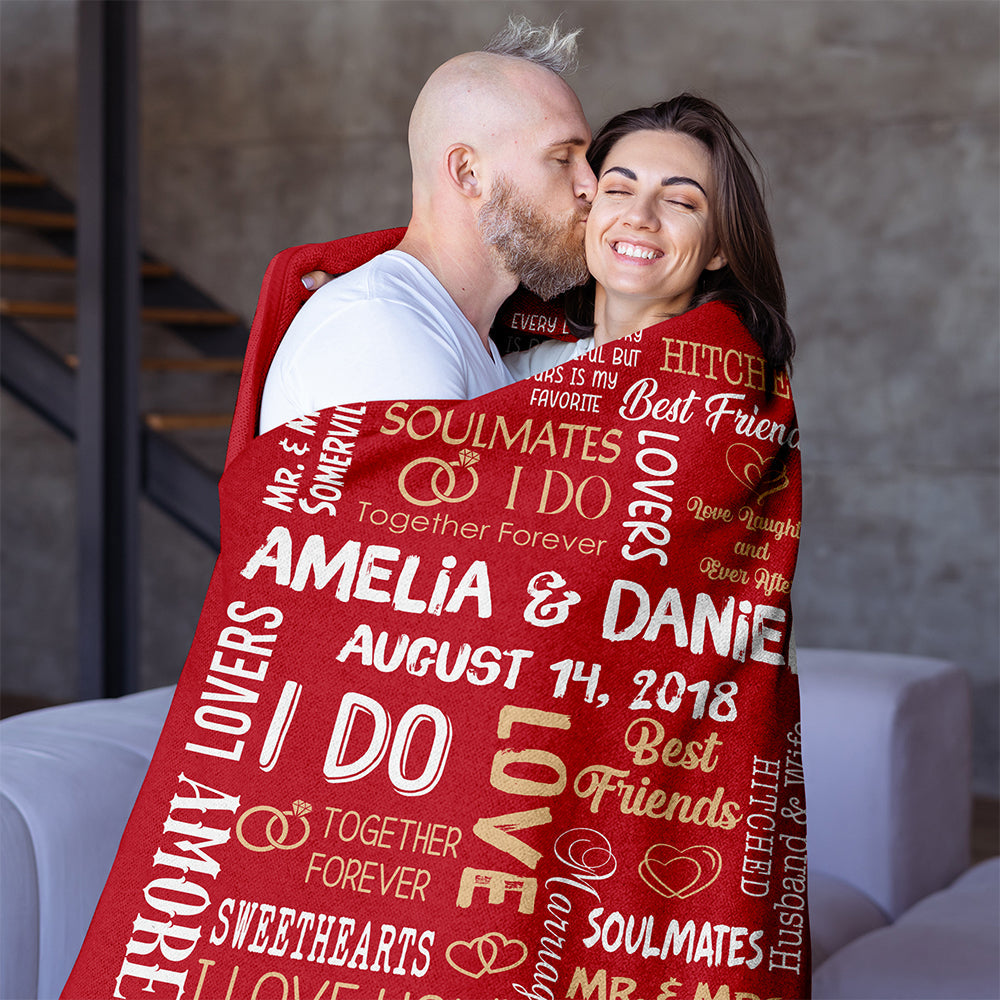 Personalized Soulmate Blanket for Couples - Custom Couple Gift Blanket PopCulturePrints