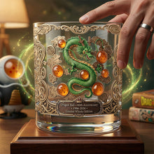 Load image into Gallery viewer, “Celebrate 40 Years of Dragon Ball Magic” - Personalized Round Glass - Perfect Gift for Fantasy Lovers Glass PopCulturePrints
