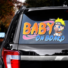 Load image into Gallery viewer, Personalized Cartoon Baby On Board Car Decal Decal Sticker PopCulturePrints
