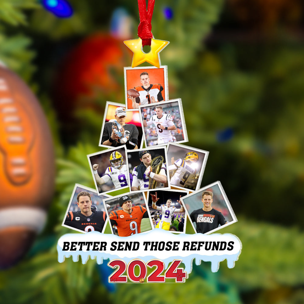 Custom Christmas Ornament for American Football Fans - Personalized 2024 Design