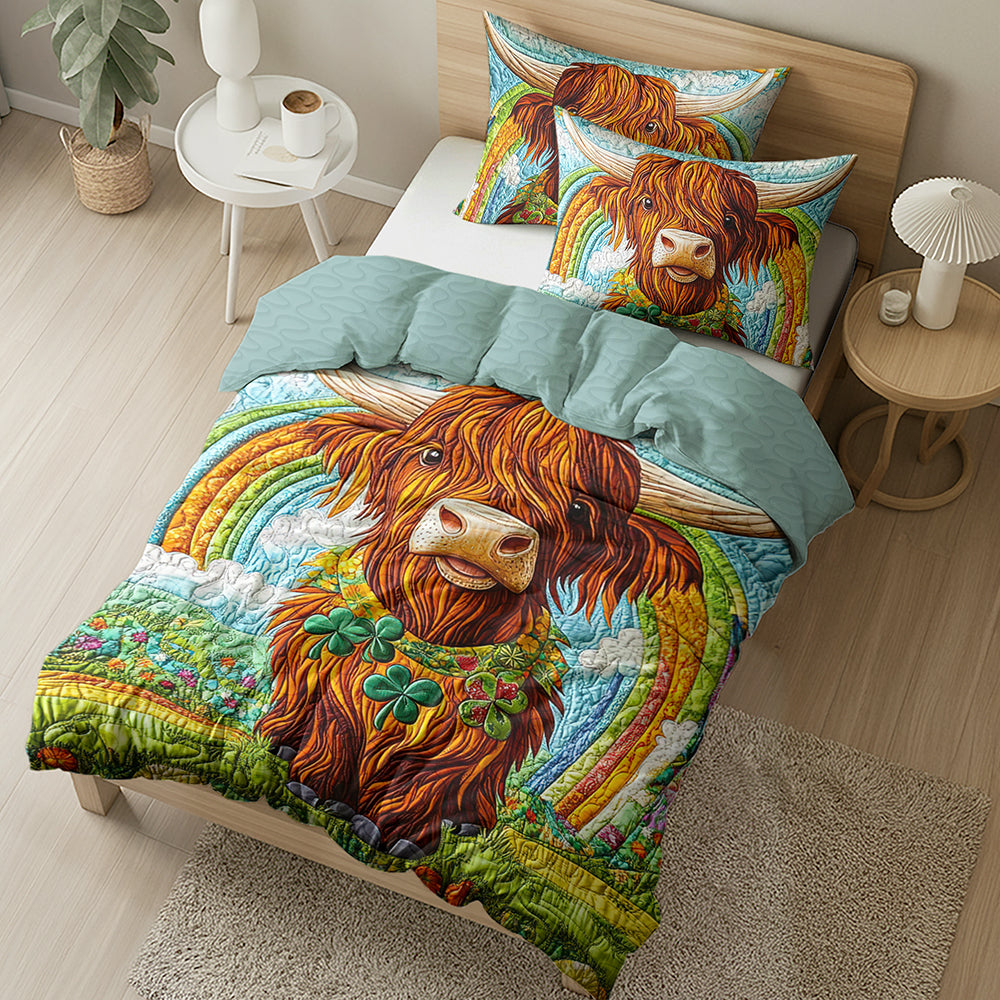 Highland Cow Lovers Quilt Bedding Set - Vibrant & Cozy Design Blanket PopCulturePrints
