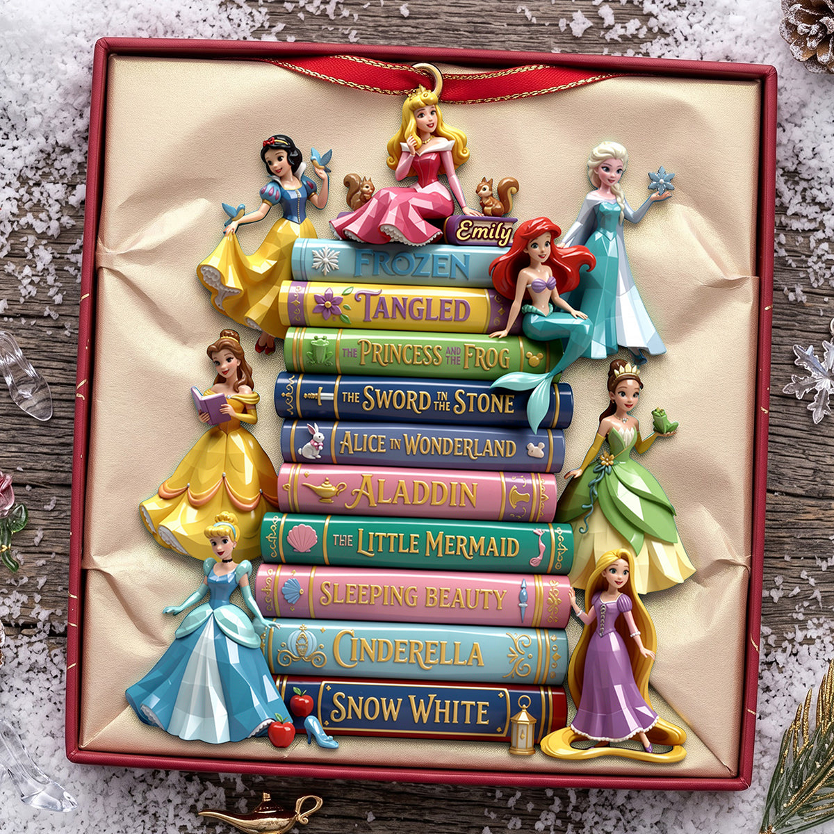 “A Touch of Magic!” - Lovely Fairy Tale Princesses Acrylic Ornament - Personalized Gift for Disney Lovers