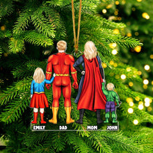 Load image into Gallery viewer, Personalized Superhero Family Christmas Ornament
