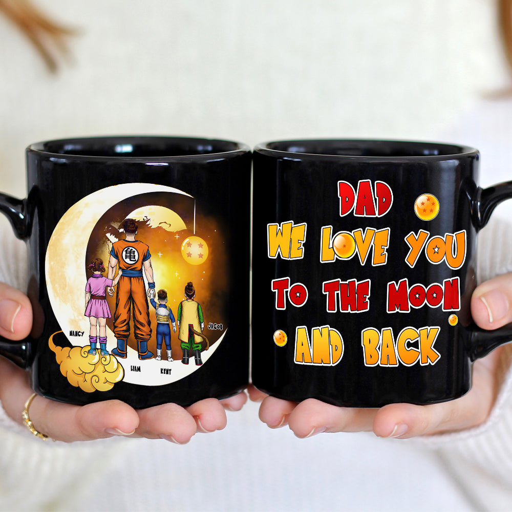 Personalized Dad Mug - Love You to the Moon and Back Coffee Mug PopCulturePrints