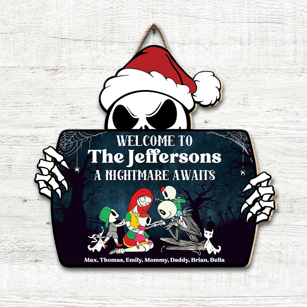 Custom Horror Family Wood Sign - Welcome A Nightmare Wood Sign PopCulturePrints