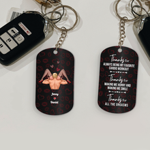 Load image into Gallery viewer, Thanks for the Love - Personalized Couples Keychain Keychains PopCulturePrints

