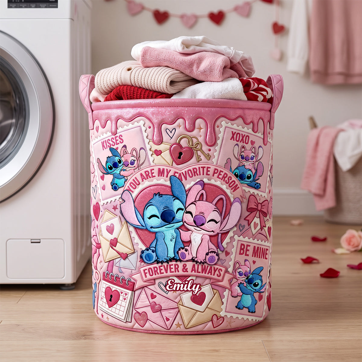 My Favorite One - Personalized Gifts For Couple Quilted Laundry Basket 03PADH110726 Laundry Basket PopCulturePrints