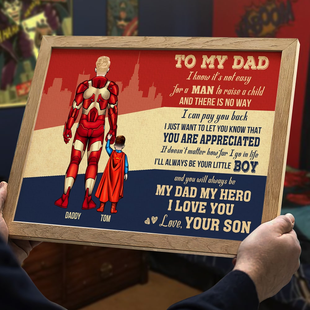 Hero Dad Personalized Canvas Print Poster & Canvas PopCulturePrints