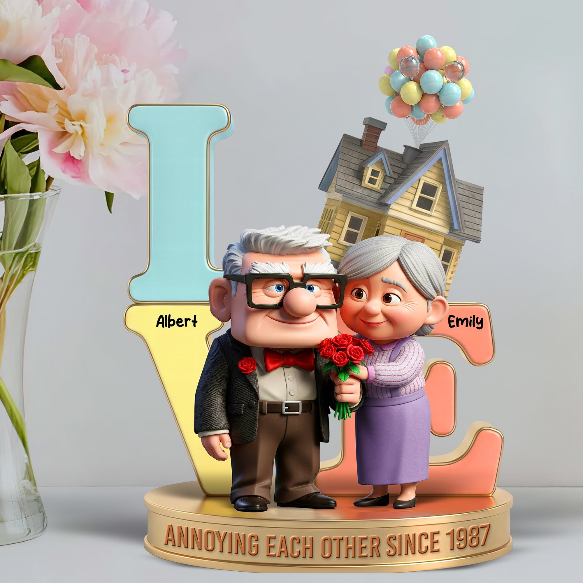 "Annoying Each Other Since 1987" - Personalized Acrylic Plaque for Couples - Unique Gift for Weddings, Anniversaries, and Special Occasions Shaped Plaques PopCulturePrints