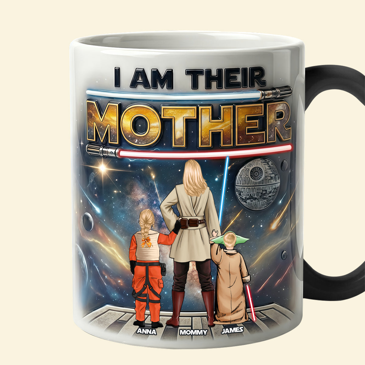 I Am Their Mother - Personalized Sci-fi Space Mom And Kids Magic Ceramic Coffee Mug - Unique Gift For Mom, Grandma & More Coffee Mug PopCulturePrints