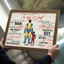 Load image into Gallery viewer, Personalized Canvas Print - Be My Hero Dad Gift Poster &amp; Canvas PopCulturePrints
