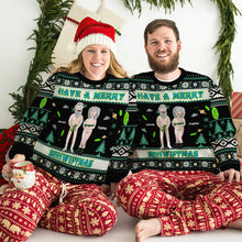 Load image into Gallery viewer, Personalized Couples' Funny Christmas Sweaters | Custom Holiday Gift | Valentine's Day Gifts Ugly Christmas Sweater PopCulturePrints
