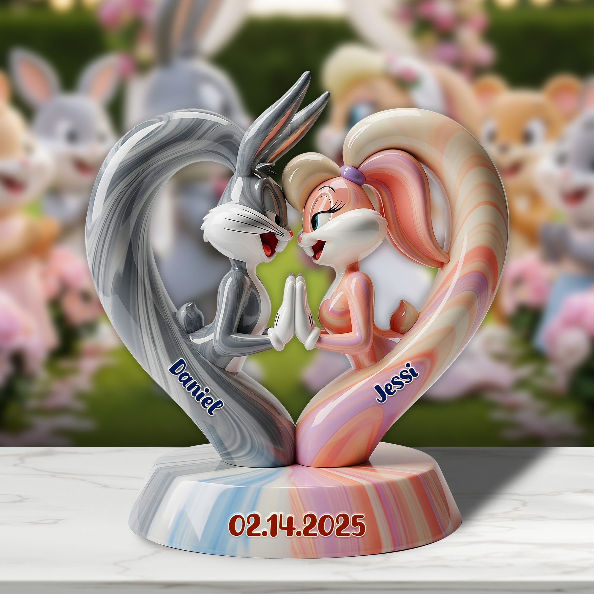 Together In Love - Personalized Acrylic Plaque for Couples Shaped Plaques PopCulturePrints