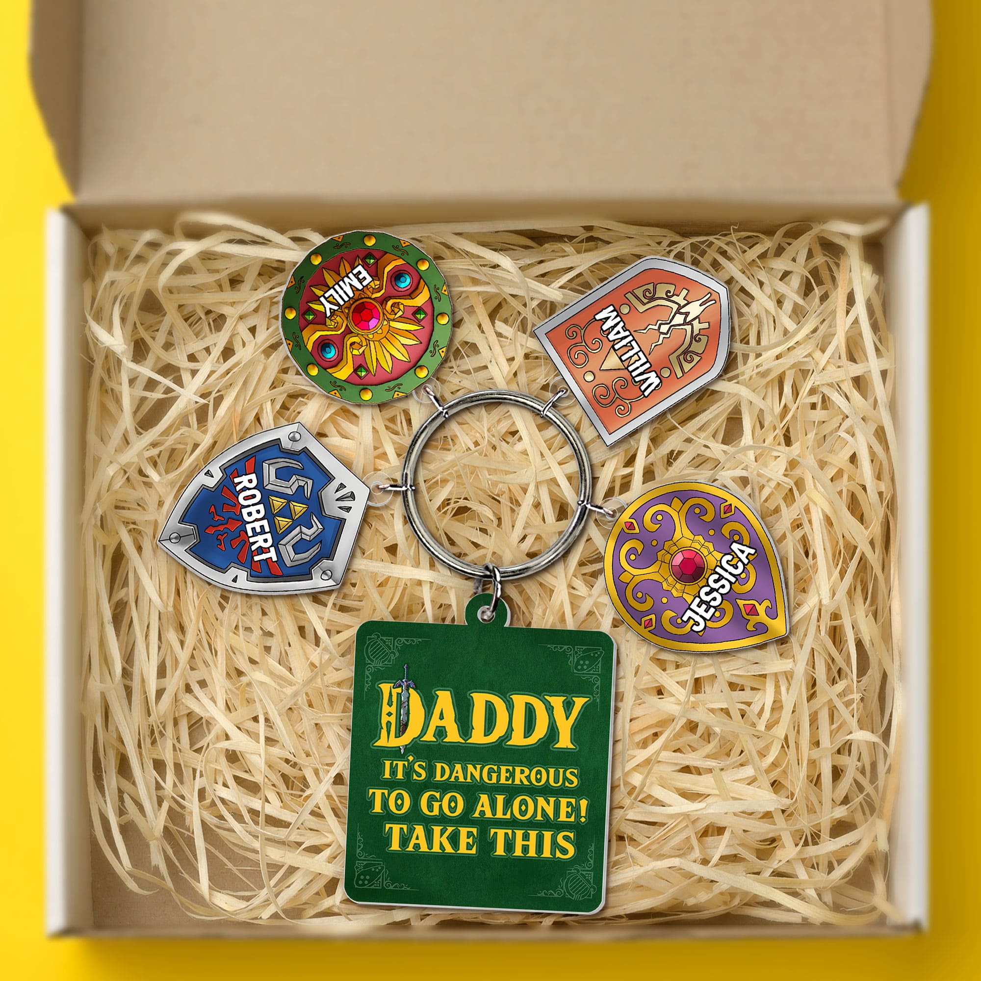 Legendary Dad Keychain with Personalized Charms Keychains PopCulturePrints