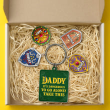 Load image into Gallery viewer, Legendary Dad Keychain with Personalized Charms Keychains PopCulturePrints
