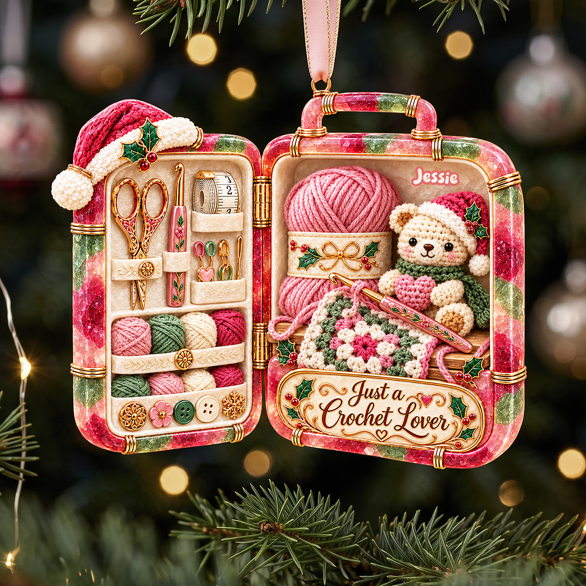 Just a Crochet Lover - Personalized Handmade Craft Acrylic Ornament for Crochet Enthusiasts