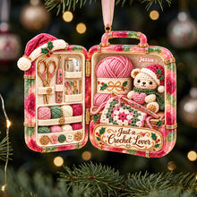 Load image into Gallery viewer, Just a Crochet Lover - Personalized Handmade Craft Acrylic Ornament for Crochet Enthusiasts

