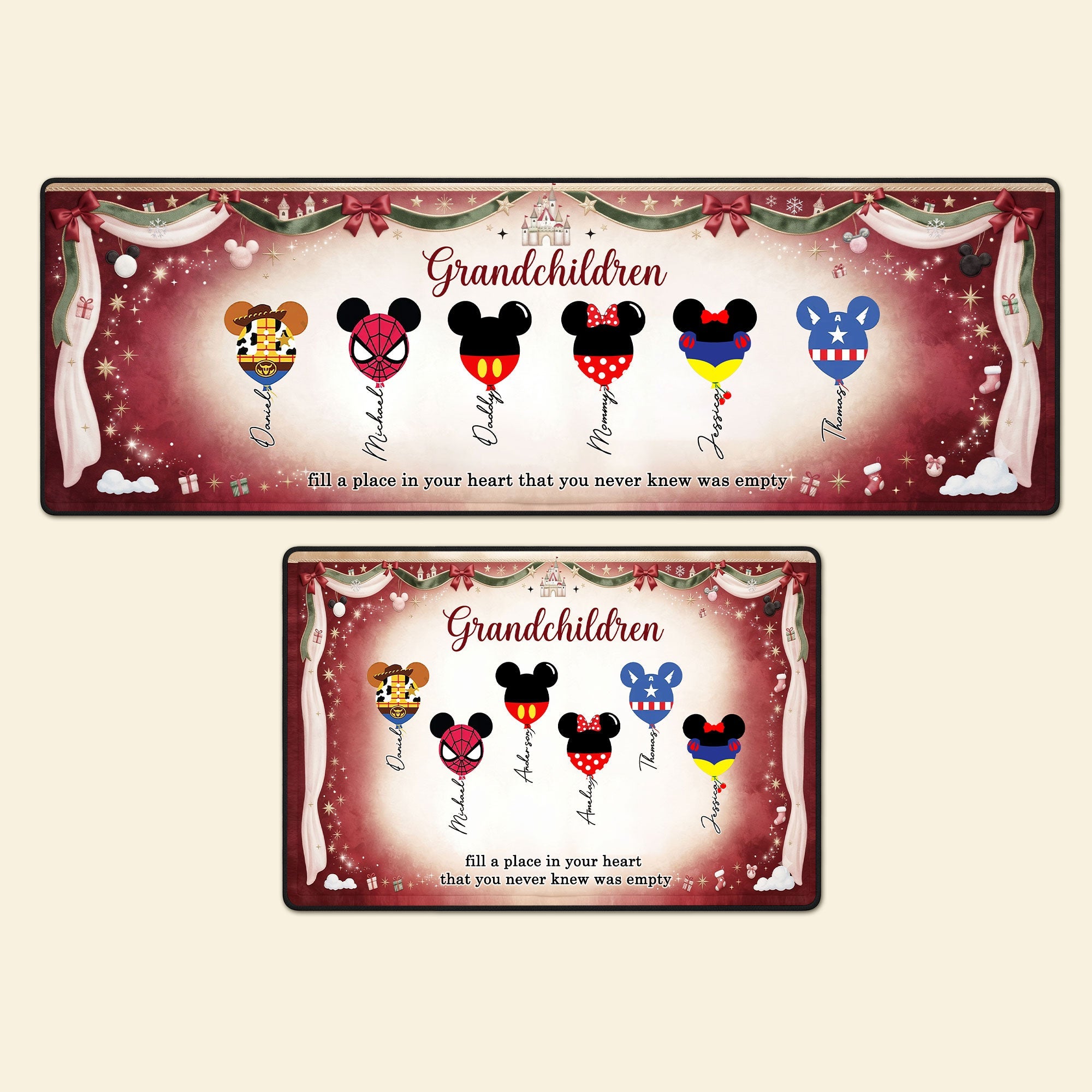 Fill a Place in Your Heart - Colorful Balloon Family Runner Rug - Personalized Gifts for Family