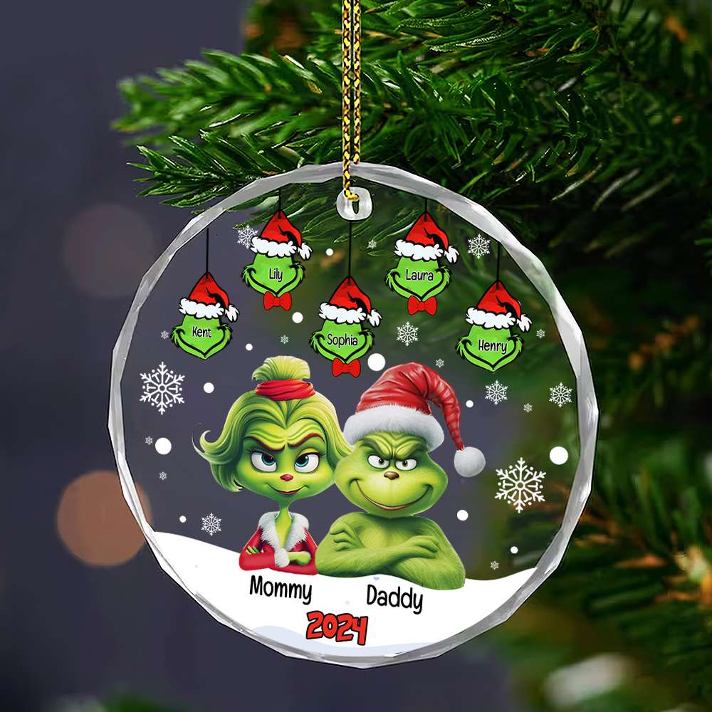 Personalized Grinch Family Christmas Ornament 2023 Ornament PopCulturePrints