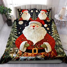 Load image into Gallery viewer, Festive Santa Claus Christmas Quilt Bed Set Blanket PopCulturePrints
