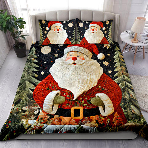 Festive Santa Claus Christmas Quilt Bed Set Blanket PopCulturePrints