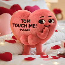 Load image into Gallery viewer, “Touch My Heart” - Funny Heart Custom Shape Pillow, Personalized Gift for Couples Pillow PopCulturePrints
