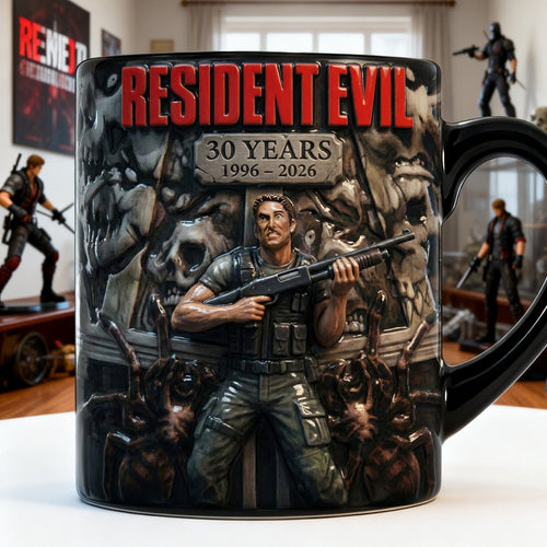 “Celebrate 30 Years of Survival Horror!” - Demonic Anniversary Coffee Mug - Personalized Gifts for Fans Coffee Mug PopCulturePrints