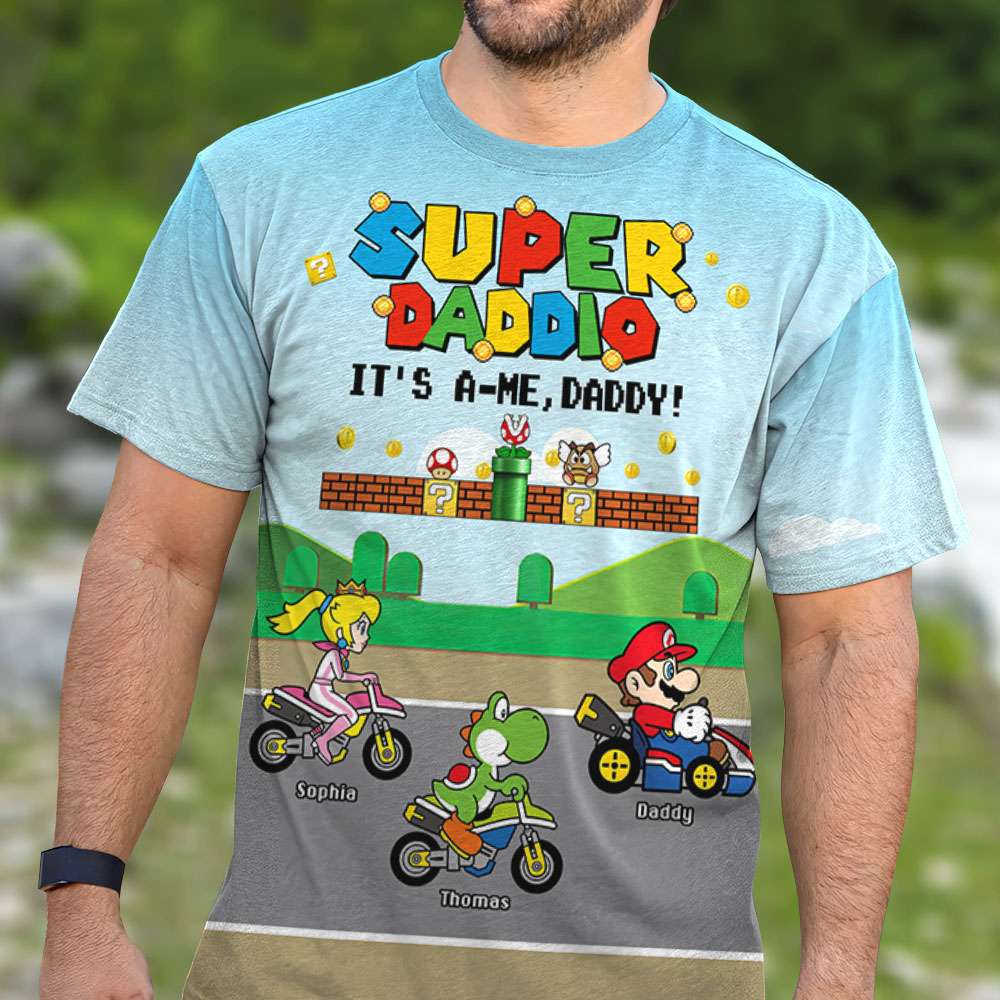 Super Dad Personalized Gamer T-Shirt