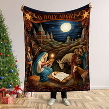 Load image into Gallery viewer, Nativity Scene Christmas Blanket - Jesus Christ Quilt Art
