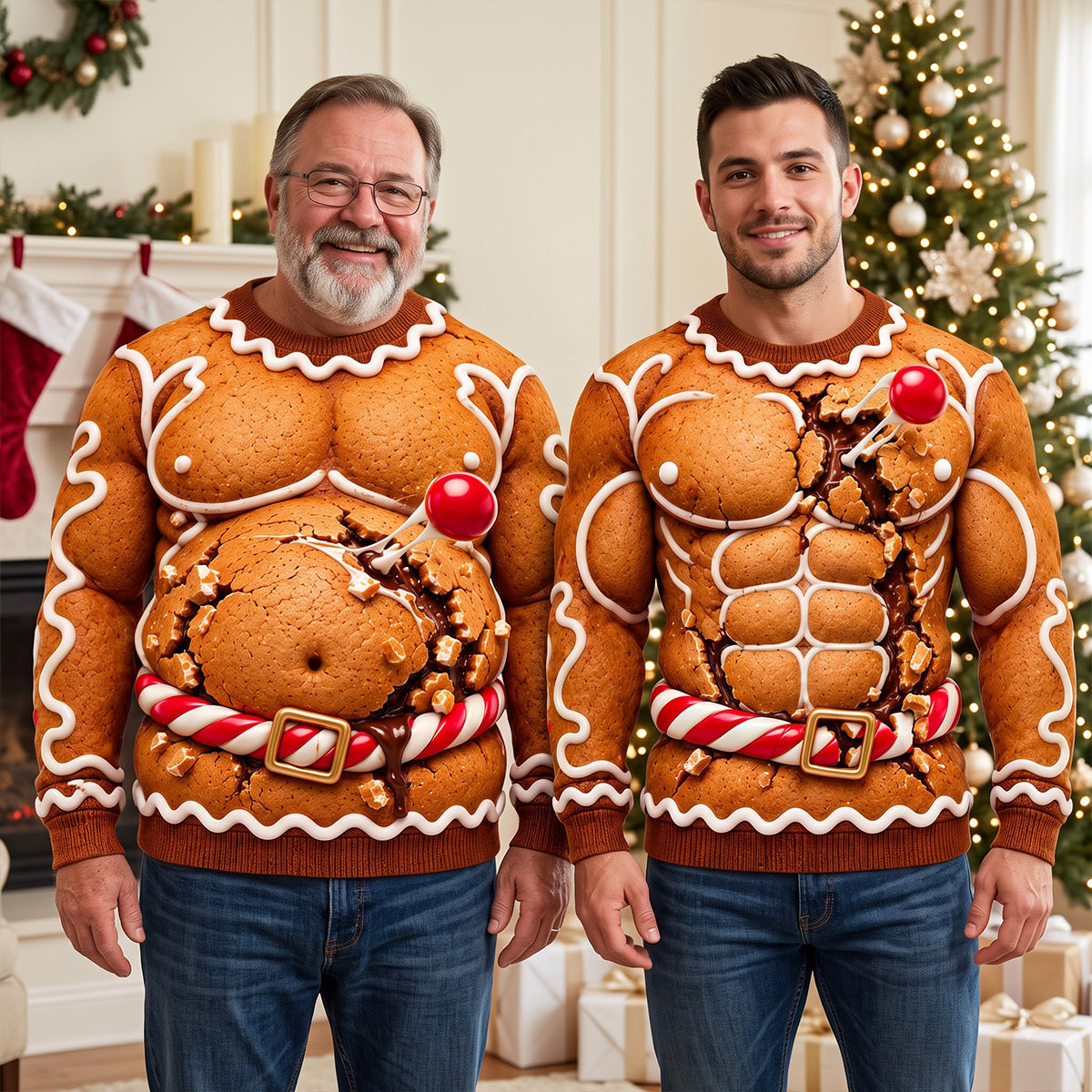 “Sweeten Your Holidays with a Festive Twist!” - Gingerbread Ugly Sweater, Personalized Gift for Christmas