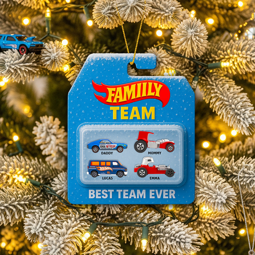 Best Team Ever - Personalized Family Racing Team Ornament for Christmas Ornament PopCulturePrints