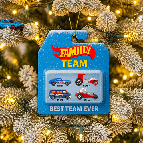 Best Team Ever - Personalized Family Racing Team Ornament for Christmas Ornament PopCulturePrints