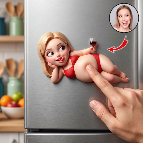 Big Belly, Bigger Love - Custom Couple Photo Anti-Collision Acrylic Fridge Magnet Fridge Magnet PopCulturePrints