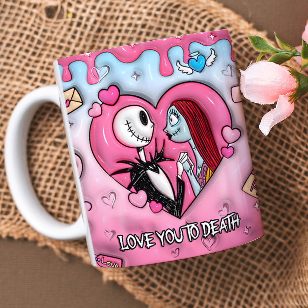 Personalized Couple Mug - Love You to Death | Custom Names | Valentine's Day Gifts Coffee Mug PopCulturePrints