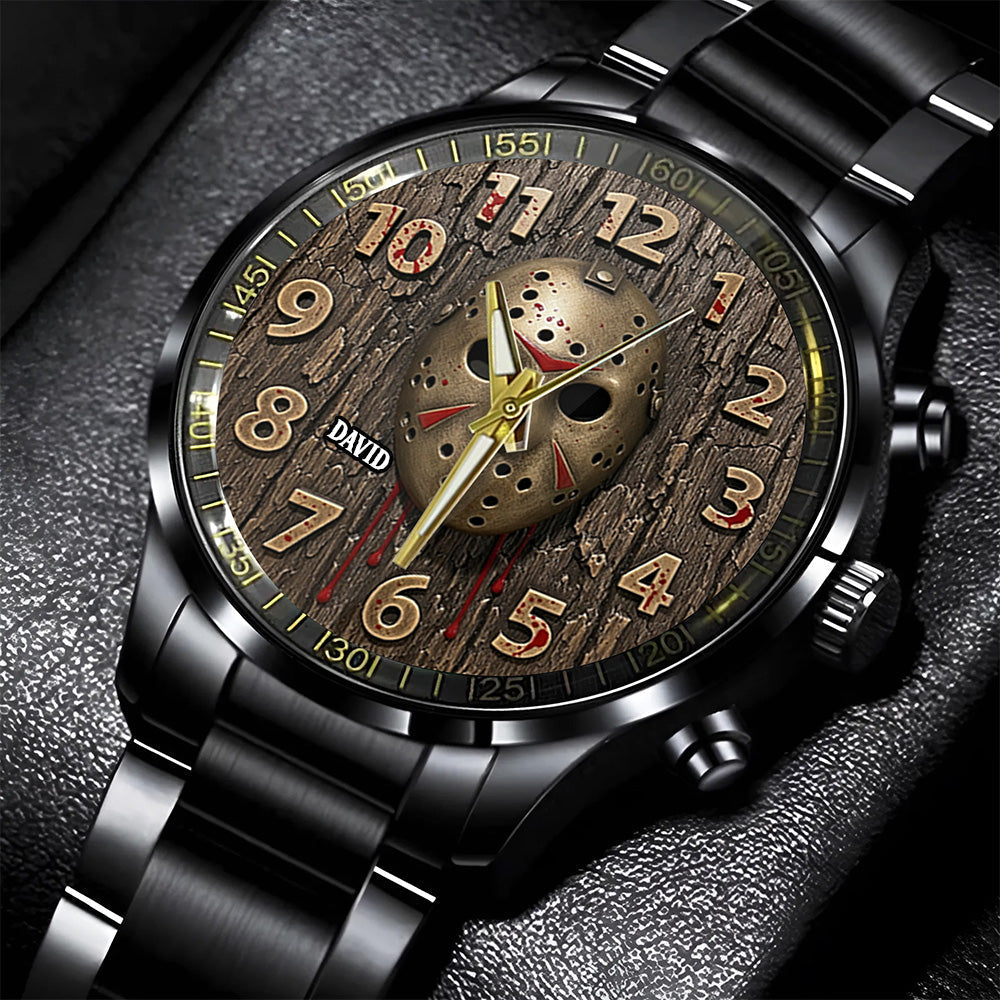 “Time for Action” - Dreadful Characters Men's Watch - Personalized Gift for Horror Fans Men's Watch PopCulturePrints