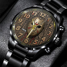 Load image into Gallery viewer, “Time for Action” - Dreadful Characters Men's Watch - Personalized Gift for Horror Fans Men's Watch PopCulturePrints
