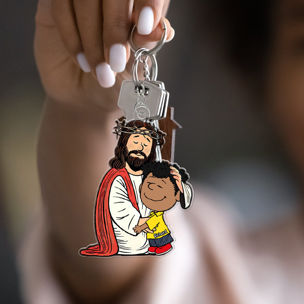 Personalized Jesus Love Keychain Gift for Christians Keychains PopCulturePrints