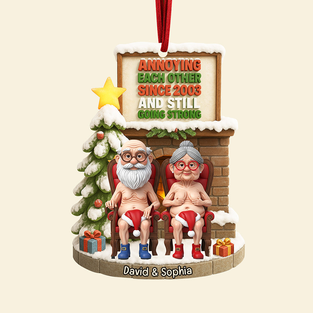 Annoying Each Other Since 2003 - Personalized Naughty Old Couple Christmas Ornament Ornament PopCulturePrints