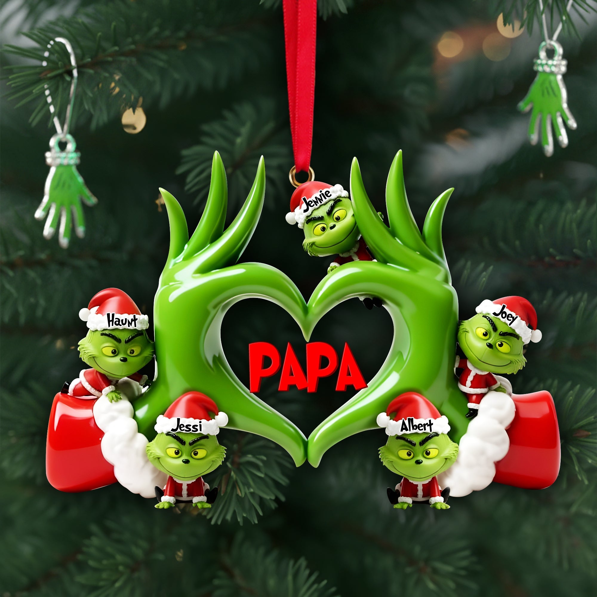“Celebrating Love & Family” - Fun Love Christmas Ornament - Personalized Gift for Grandma & Family Members Ornament PopCulturePrints