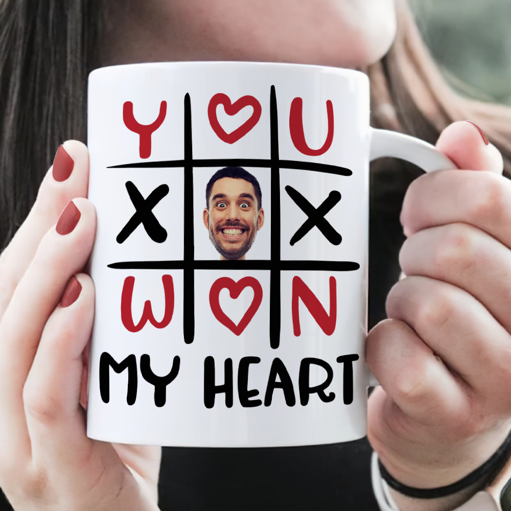Personalized Tic Tac Toe Mug for Couples - You Won My Heart Coffee Mug PopCulturePrints