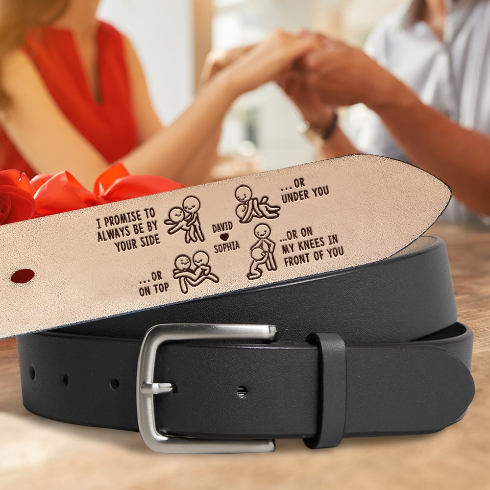 Personalized Leather Belt for Couples - Always By Your Side Belts PopCulturePrints