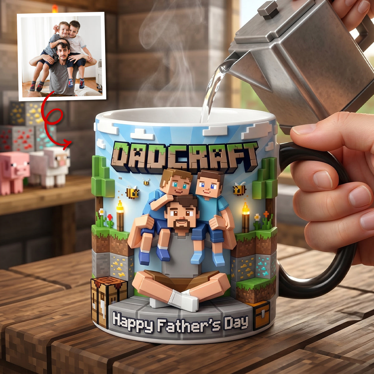 Celebrate Creativity with Dadcraft - Personalized Magic Mug for Dads Coffee Mug PopCulturePrints