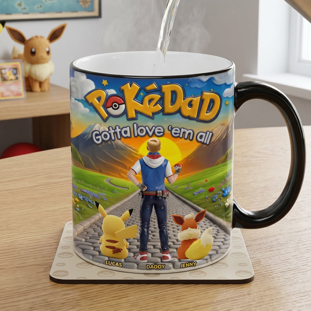 “Gotta Love 'Em All!” – Legendary Dad Journey Magic Coffee Mug - Personalized Gifts For Dad Coffee Mug PopCulturePrints