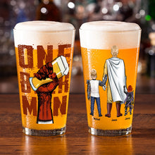 Load image into Gallery viewer, Custom Superhero Dad Beer Glass Beer Glasses PopCulturePrints

