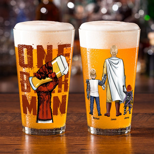 Custom Superhero Dad Beer Glass Beer Glasses PopCulturePrints