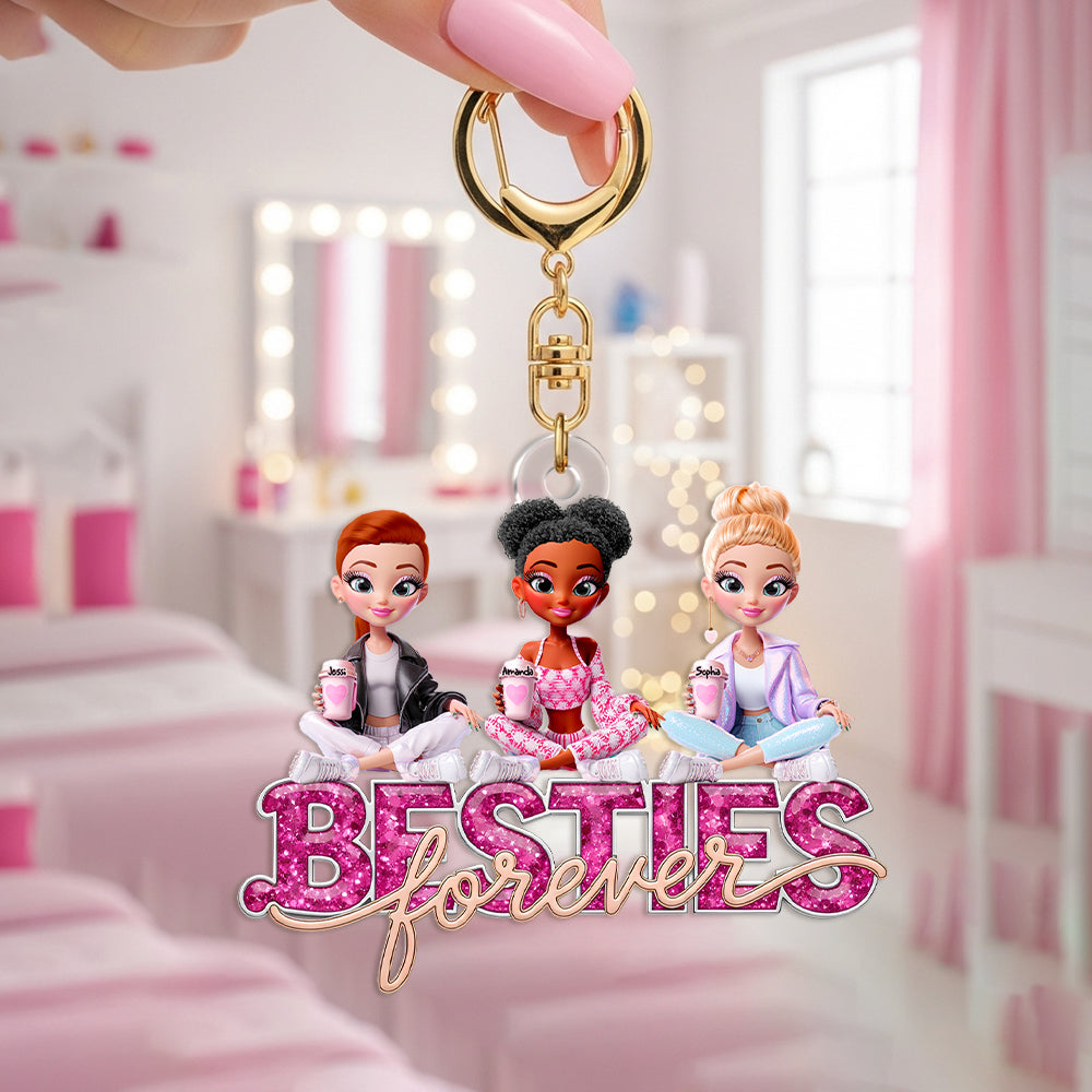 Besties Forever Keychain - Personalized Gifts for Your Best Friends Keychains PopCulturePrints